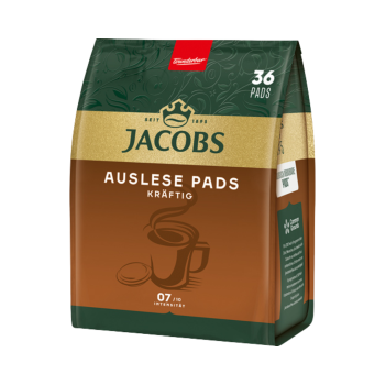 745416 Jacobs Auslese Kraeftig Kaffee Pads, 36 Portionen, 250g